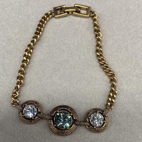 Givenchy Jewelry - AUTHENTIC VINTAGE CRYSTAL GOLD PLATED BRACELET SIGNED GIVENCHY